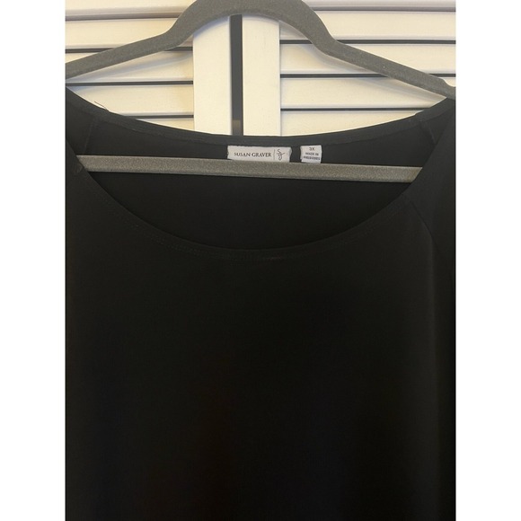 Susan Graver Liquid Knit Bateau Neck 3/4 Split Sleeve Top A231769 Size 3X - Picture 2 of 9